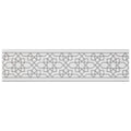 Somertile 2 X 7.88 Inch Hispalence Listello Estrella White Ceramic Wall Trim Tile 8 Tiles .88 Sqft.