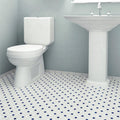 Somertile 12.5X12.5 Inch Spiral Cobalt And White Porcelain Mosaic Floor And Wall Tile 10 Tiles 11.1 Sqft.
