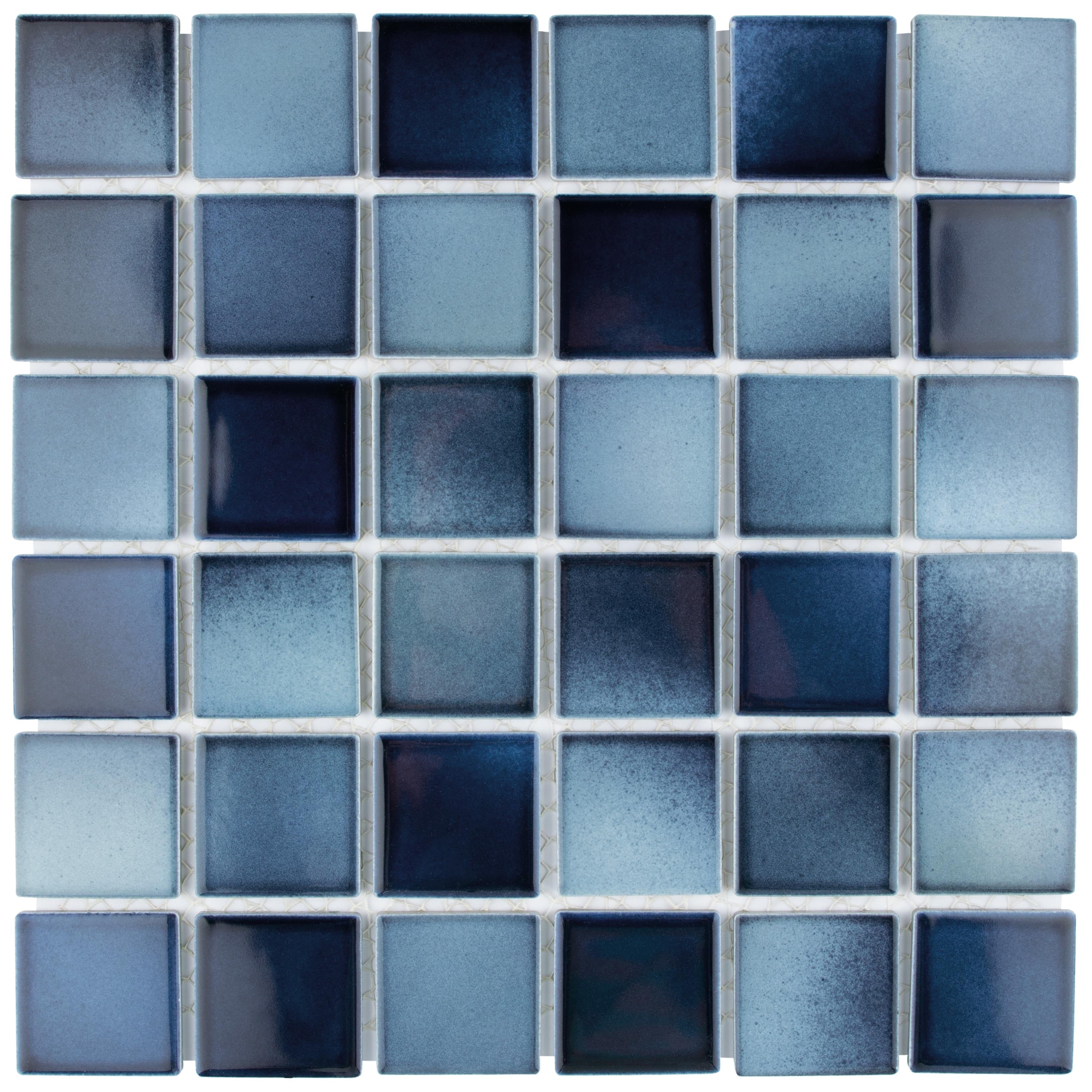 Somertile 12.5X12.5 Inch Knight Quad Stream Porcelain Mosaic Floor And Wall Tile 10 Tiles 11.07 Sqft.