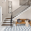Somertile 9.75X9.75 Inch Cilento Azul Porcelain Floor And Wall Tile 16 Tiles 10.76 Sqft.