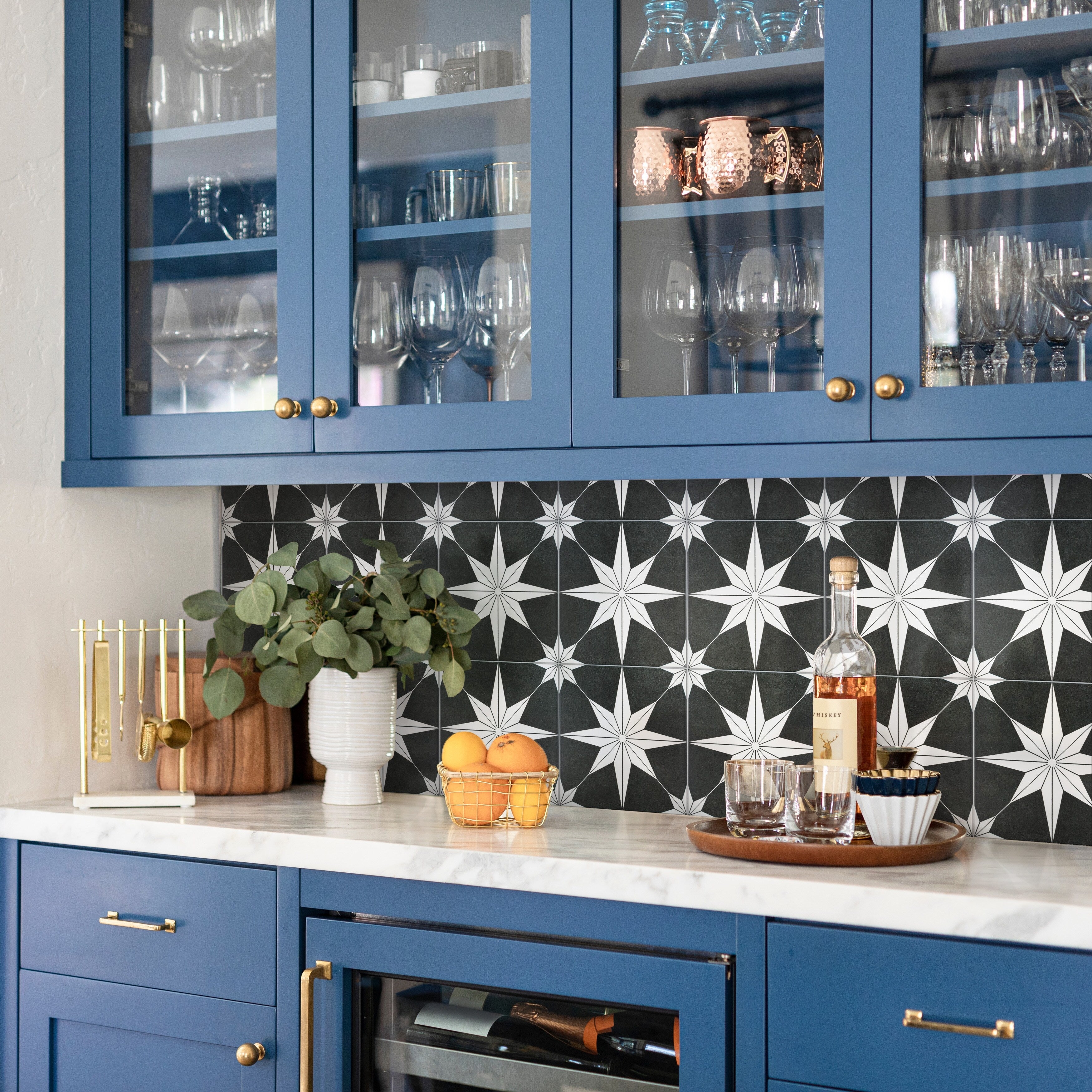 Somertile 9.75X9.75 Inch Cilento Night Porcelain Floor And Wall Tile 16 Tiles 10.76 Sqft.