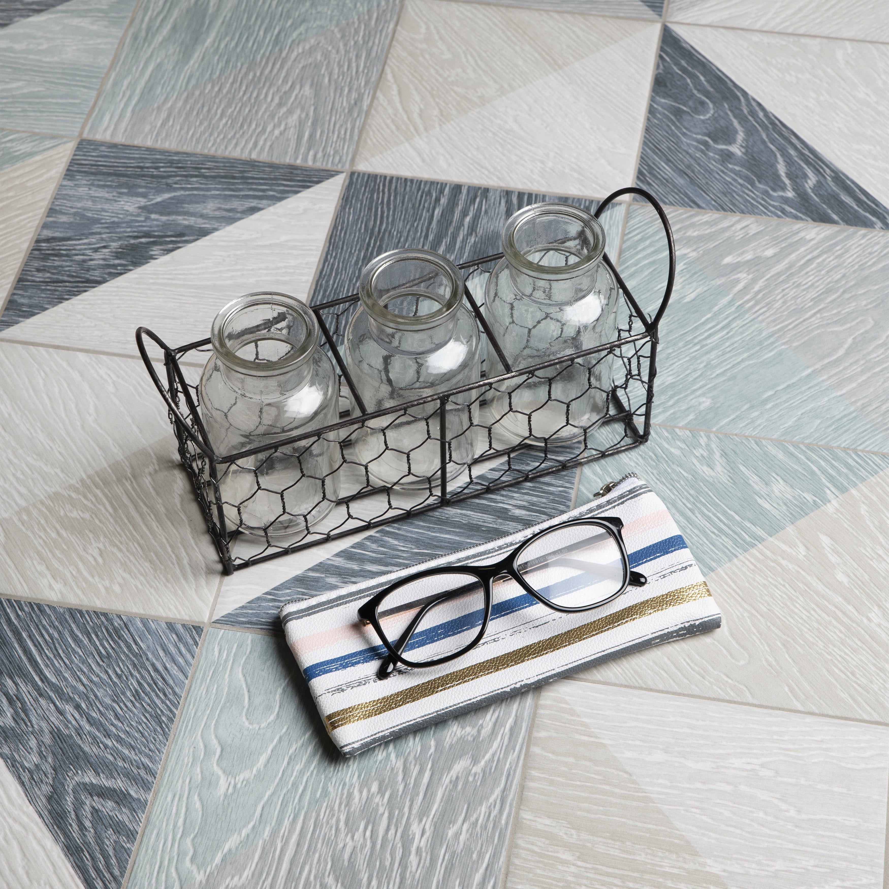 Somertile 6.5X6.5 Inch Buon Melange Blue Porcelain Floor And Wall Tile 20 Tiles 6.33 Sqft.