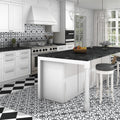 Somertile 9.75X9.75 Inch Textilis Basic Black Porcelain Floor And Wall Tile 16 Tiles 11.11 Sqft.
