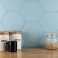 Somertile 8.63 In. X 9.88 In. Textilis Basic Hex Aqua Porcelain Floor And Wall Tile 25 Tiles 11.56 Sqft.