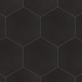 Somertile 8.625X9.875 Inch Textilis Black Hex Porcelain Floor And Wall Tile 25 Tiles 11.19 Sqft.