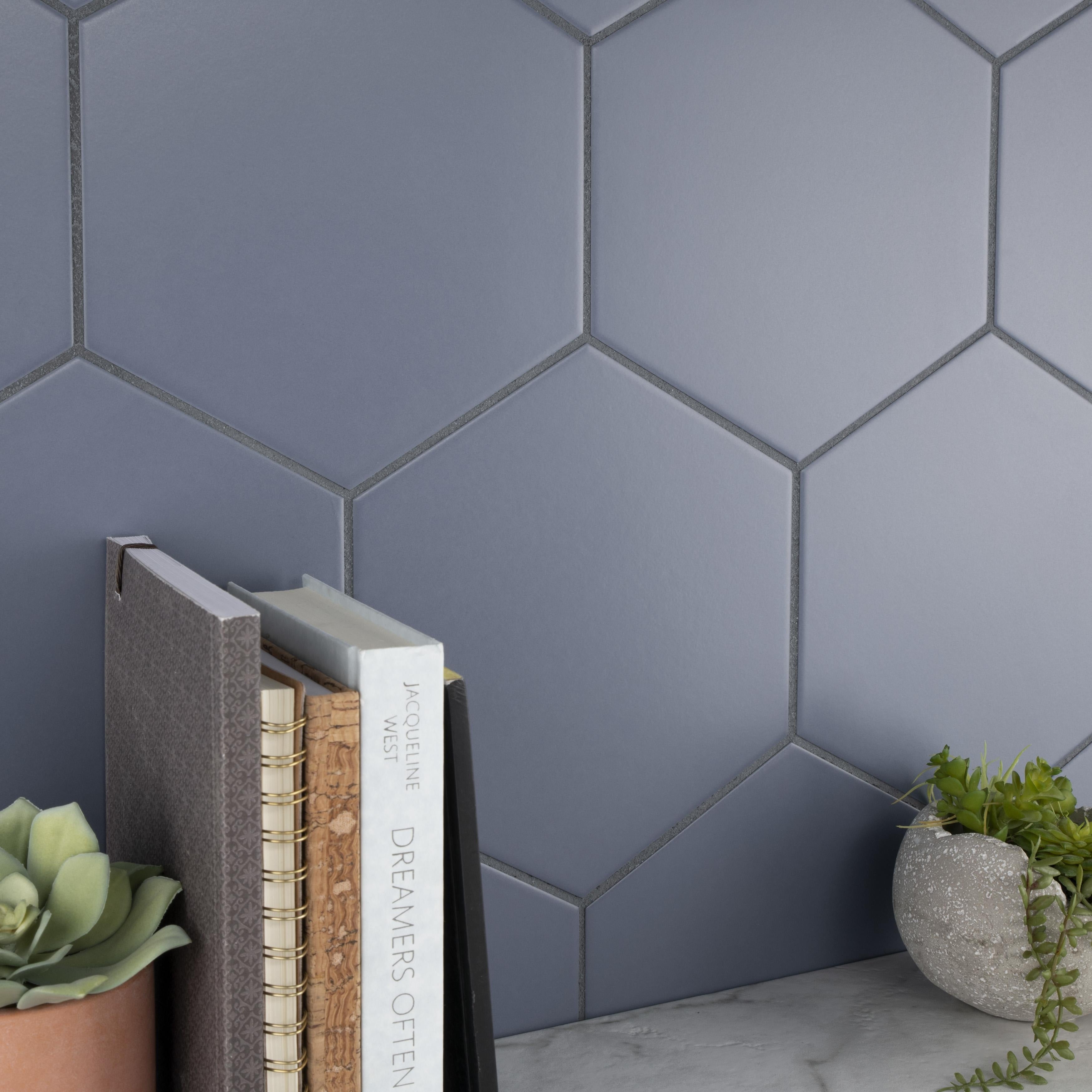 Somertile 8.63 X 9.88 Inch Textilis Basic Hex Ducados Porcelain Floor And Wall Tile 25 Tiles 11.56 Sqft.