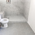 Somertile 8.625X9.875 Inch Textilis Silver Hex Porcelain Floor And Wall Tile 25 Tiles 11.19 Sqft.