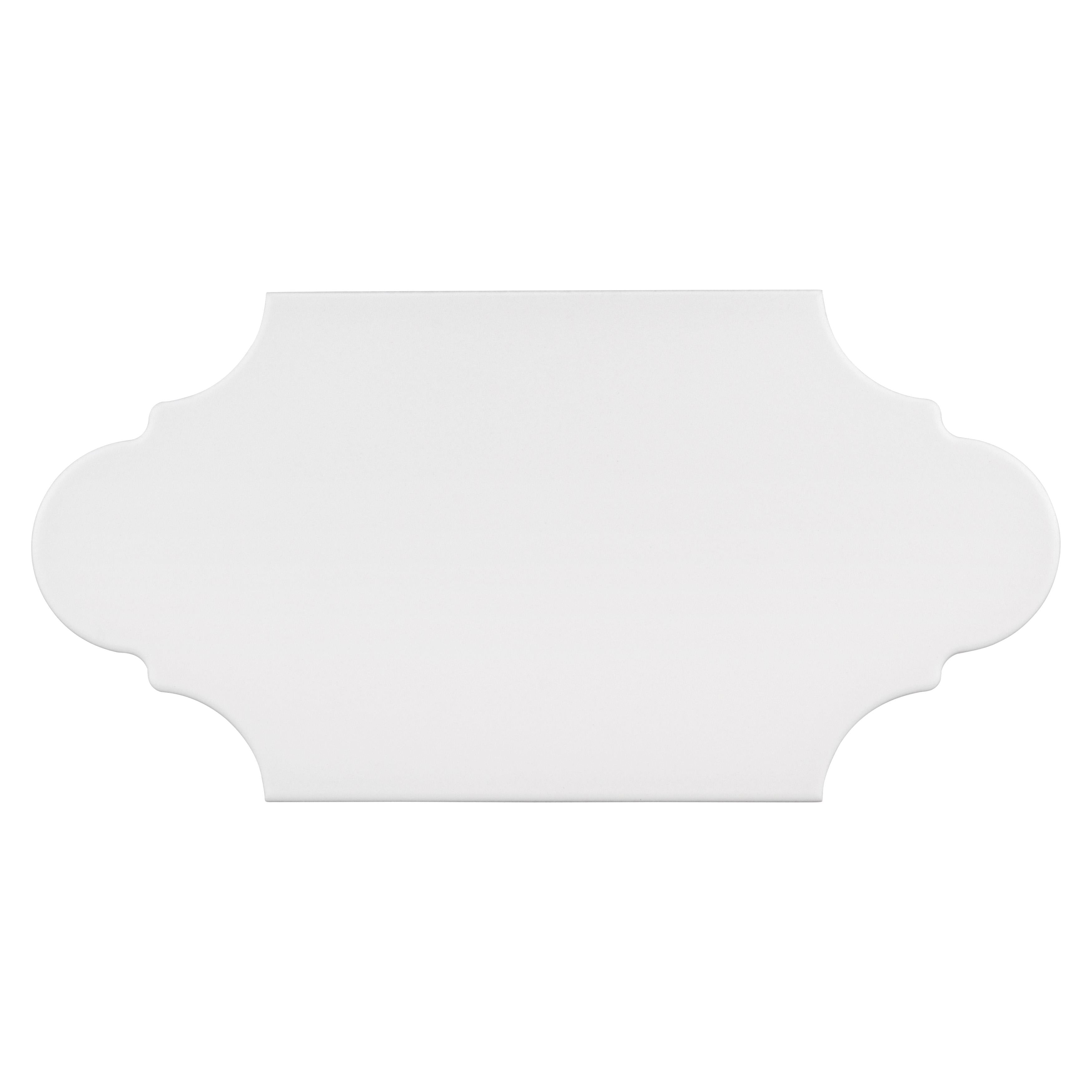 Somertile 6.375X12.875 Inch Textilis Provenzal Basic White Porcelain Floor And Wall Tile 20 Tiles 9.43 Sqft.