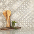 Somertile 12.5X12.5 Inch Obelisk Beige Porcelain Mosaic Floor And Wall Tile 10 Tiles 11.07 Sqft.
