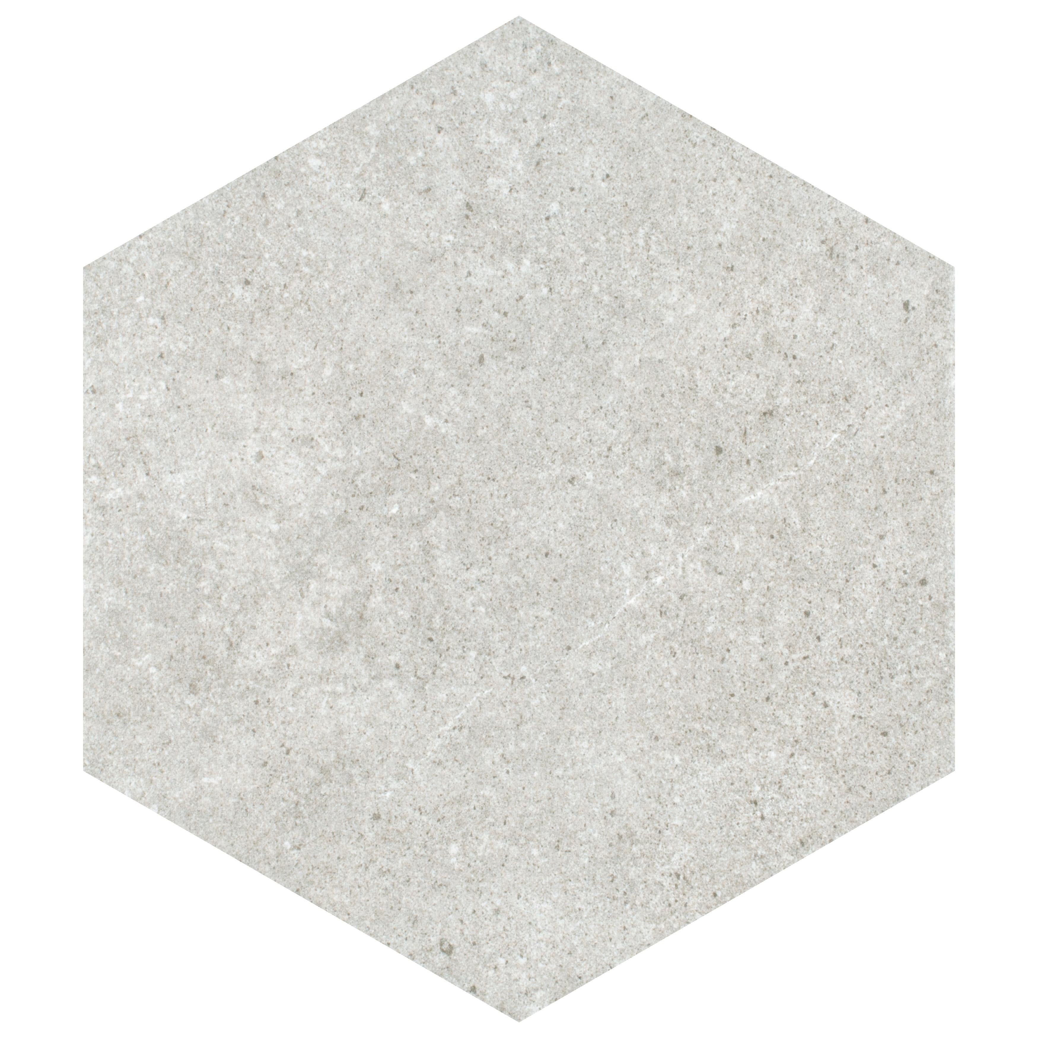 Somertile 8.625X9.875 Inch Trafico Silver Hex Porcelain Floor And Wall Tile 25 Tiles 11.19 Sqft.