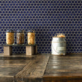 Somertile Harlem Hex Cobalt 10 1 4 In. X 11 7 8 In. Porcelain Floor And Wall Mosaic Tile 10 Tiles 8.65 Sqft.