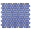 Somertile Tribeca 1 In. Hex Glossy Periwinkle 10.25X11.75 Inch Porcelain Mosaic Tile 10 Tiles 8.65 Sqft. Case
