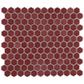 Somertile Tribeca 1 In. Hex Glossy Rusty Red 12.63X10.63 Inch Porcelain Mosaic Tile 10 Tiles 8.65 Sqft. Case