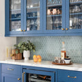 Somertile 11.125 X 12.625 Inch Tribeca 2 Hex Glossy Mist Porcelain Mosaic Floor And Wall Tile 10 Tiles 9.96 Sqft.