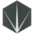 Somertile 8.625X9.875 Inch Spear Hex Nero Porcelain Floor And Wall Tile 25 Tiles 11.19 Sqft.