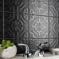 Somertile 7.75X7.75 Inch Triple Real Black Ceramic Wall Tile 25 Tiles 11 Sqft.