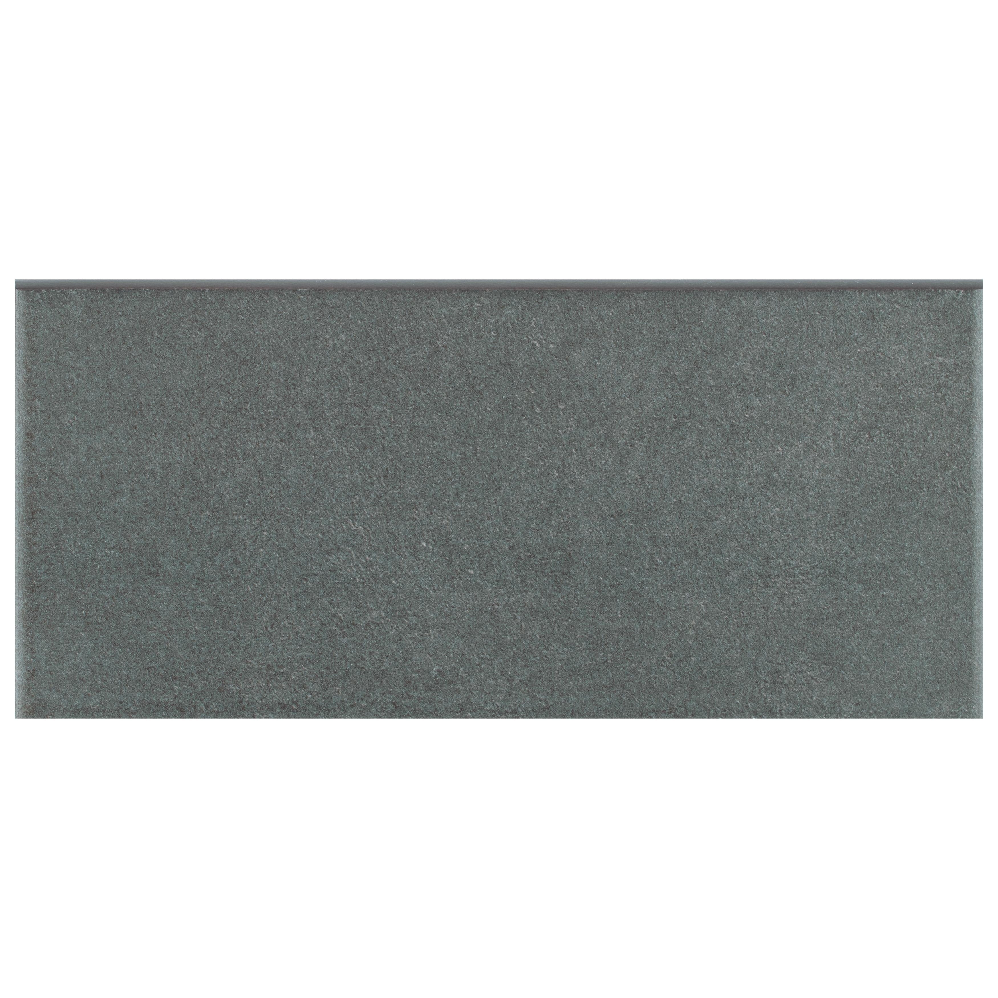 Somertile 3.5X7.75 Inch Thirties Black Ceramic Bullnose Floor And Wall Trim Tile 5 Tiles