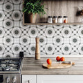 Somertile 7.75X7.75 Inch Thirties Circle Ceramic Floor And Wall Tile 25 Tiles 11 Sqft.