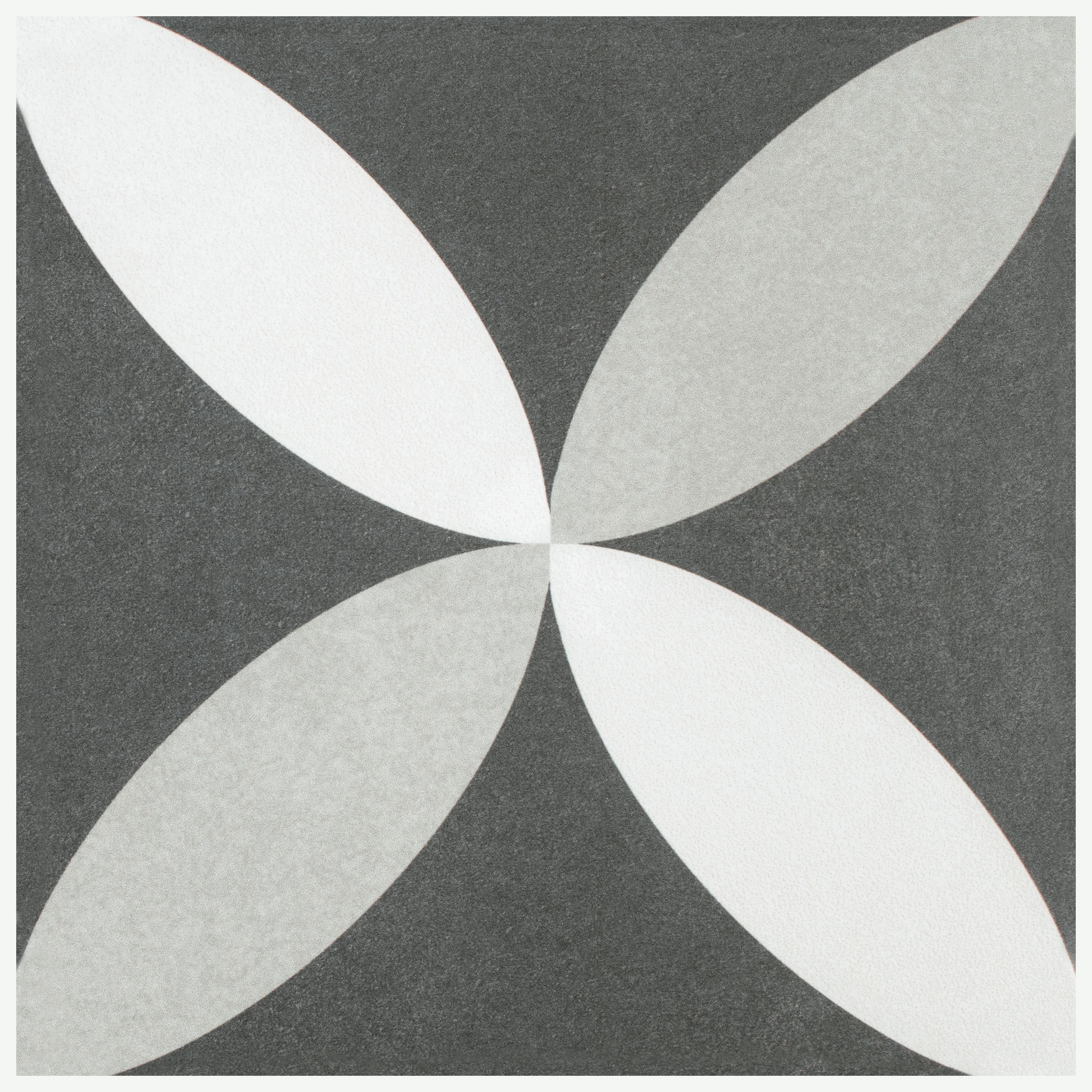 Somertile 7.75X7.75 Inch Thirties Petal Ceramic Floor And Wall Tile 25 Tiles 11 Sqft.