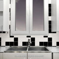 Somertile 3.875X3.875 Inch Curve Square Soft Cream Ceramic Wall Tile 90 Tiles 10.34 Sqft. Case
