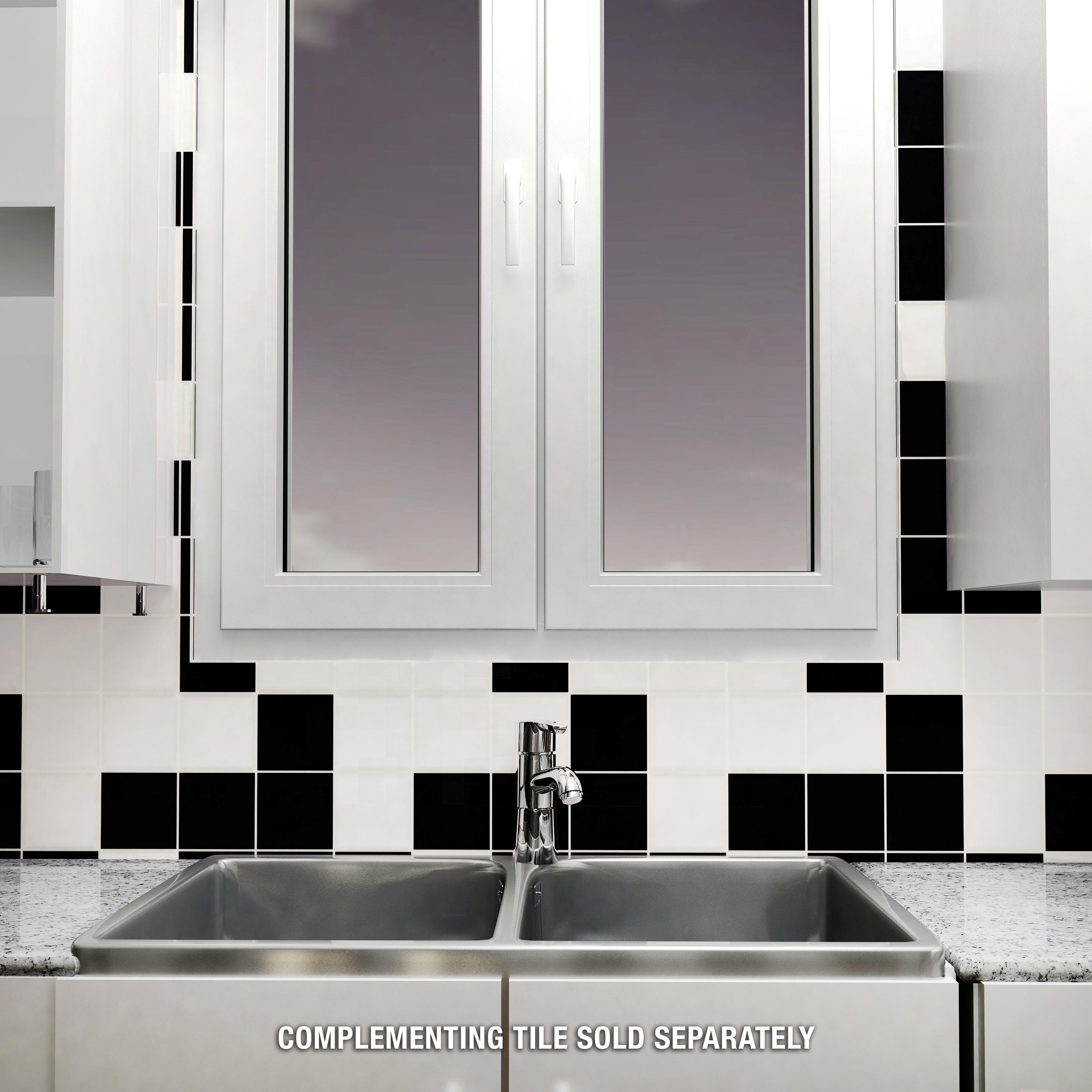 Somertile 3.875X3.875 Inch Curve Square Soft Cream Ceramic Wall Tile 90 Tiles 10.34 Sqft. Case