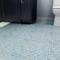 Somertile 11.75X11.75 Inch Academy Blue Porcelain Mosaic Floor And Wall Tile 10 Tiles 9.62 Sqft.