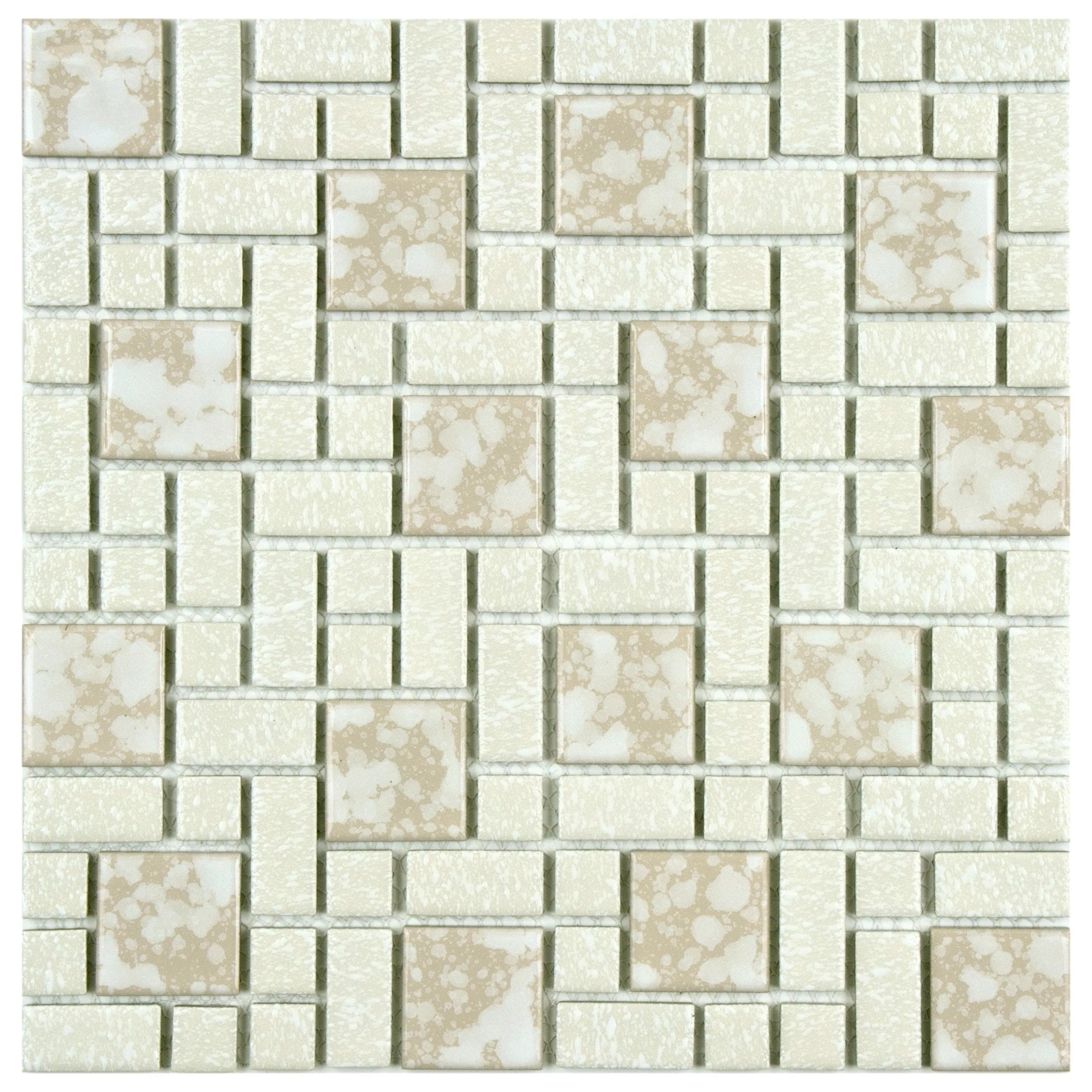 Somertile 11.75X11.75 Inch Academy Bone Porcelain Floor And Wall Tile 10 Tiles 9.62 Sqft.