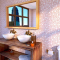 Somertile 11.75X11.75 Inch Academy Pink Porcelain Mosaic Floor And Wall Tile 10 Tiles 9.62 Sqft.