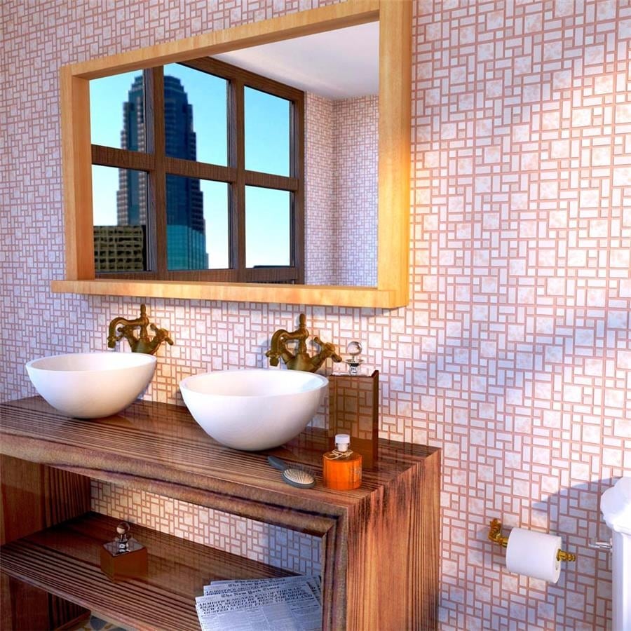 Somertile 11.75X11.75 Inch Academy Pink Porcelain Mosaic Floor And Wall Tile 10 Tiles 9.62 Sqft.