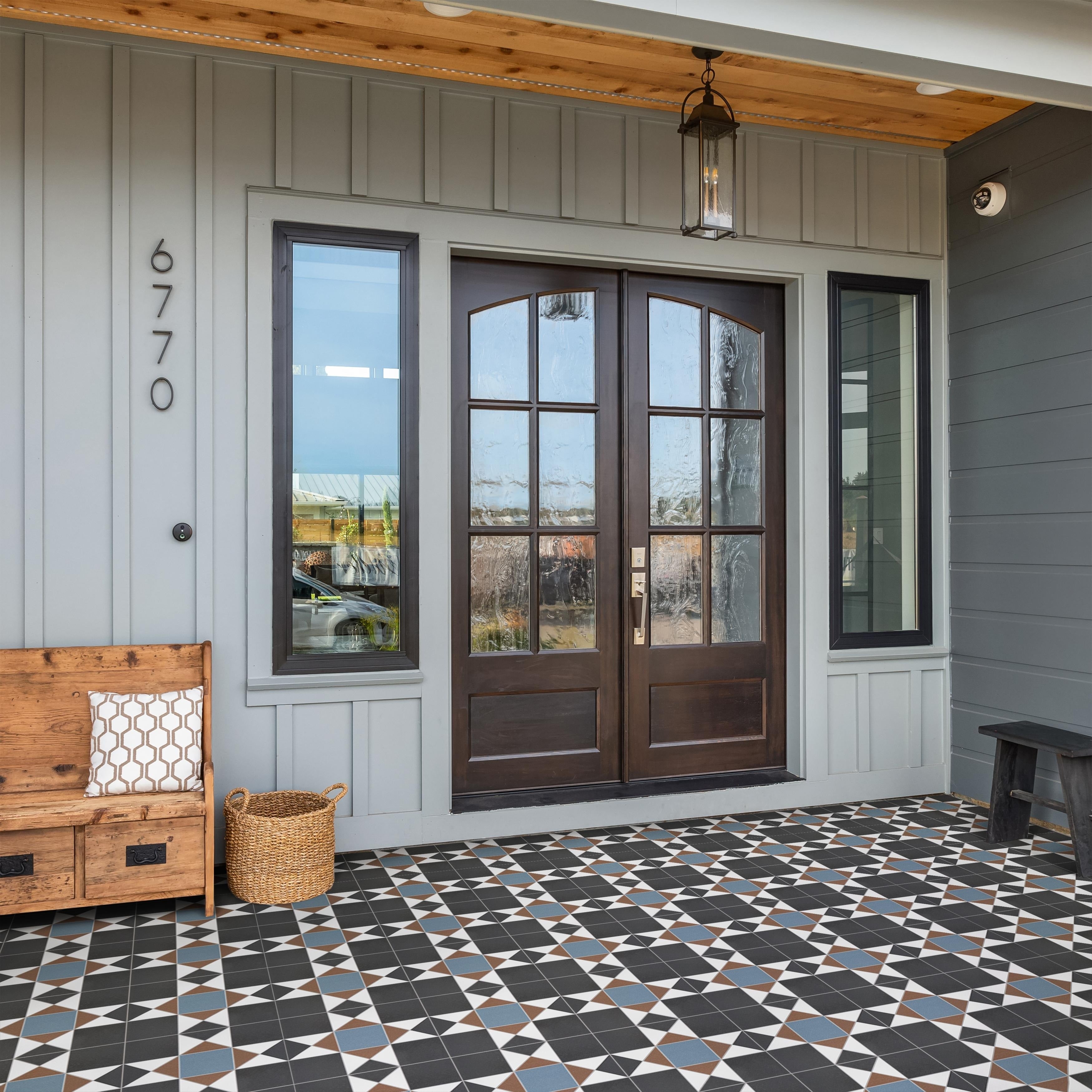 Somertile 13X13 Inch Narcissus Nouveau Porcelain Floor And Wall Tile 10 Tiles 12.2 Sqft.