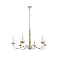 Merritt Collection Chandelier D39.8 H24 Lt 6 Weathered Dove Finish