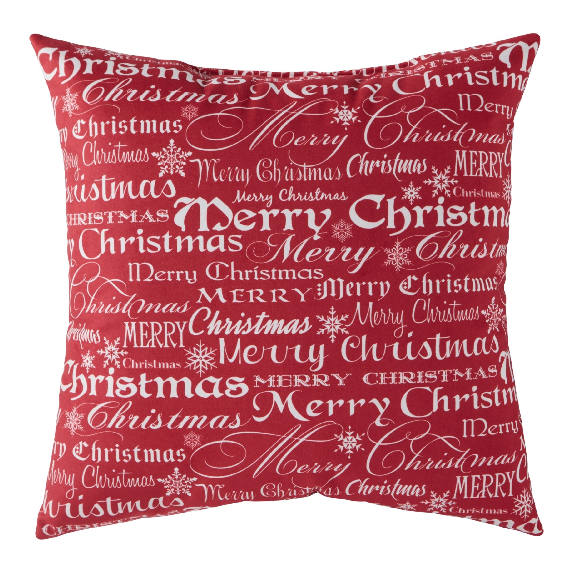 Merry Christmas 18 Inch Holiday Throw Pillow