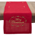 Merry Christmas Embroidered Holiday Table Runner
