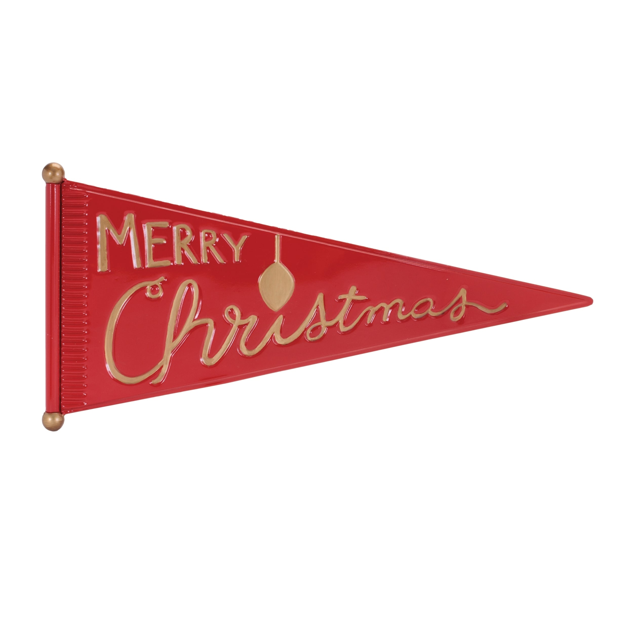 Merry Christmas Metal Pennant Wall Sign 25 L