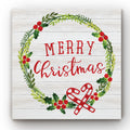 Merry Christmas Wreath Gallery Wrapped Canvas