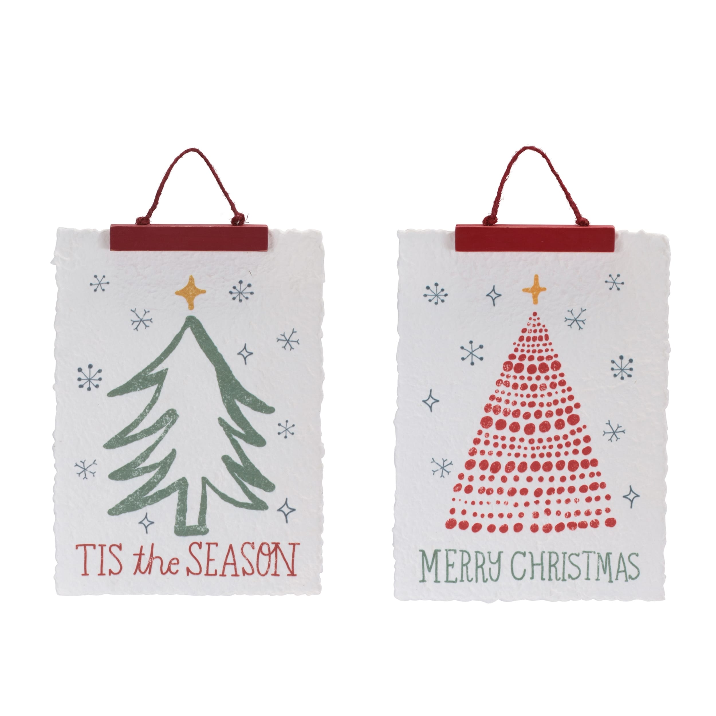 Merry Christmas Tis The Season Tree Banner Set Of 2