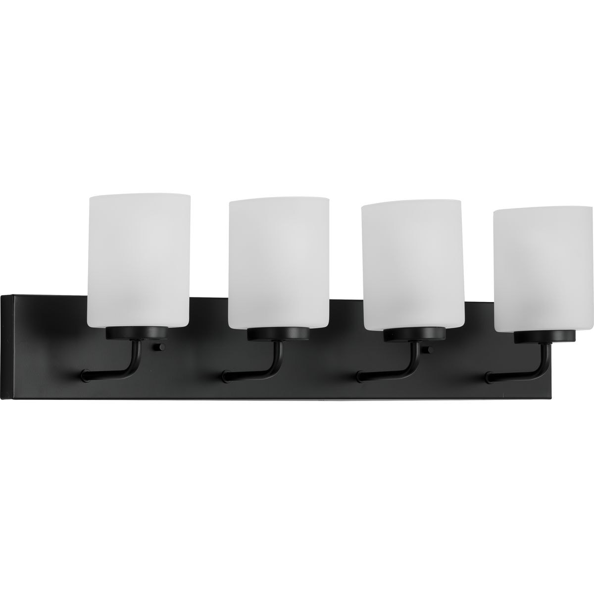 Merry Collection 4 Light Etched Glass Matte Black Bath Vanity Light