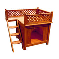 Merry Products Balcony View Natural Wood Dog House