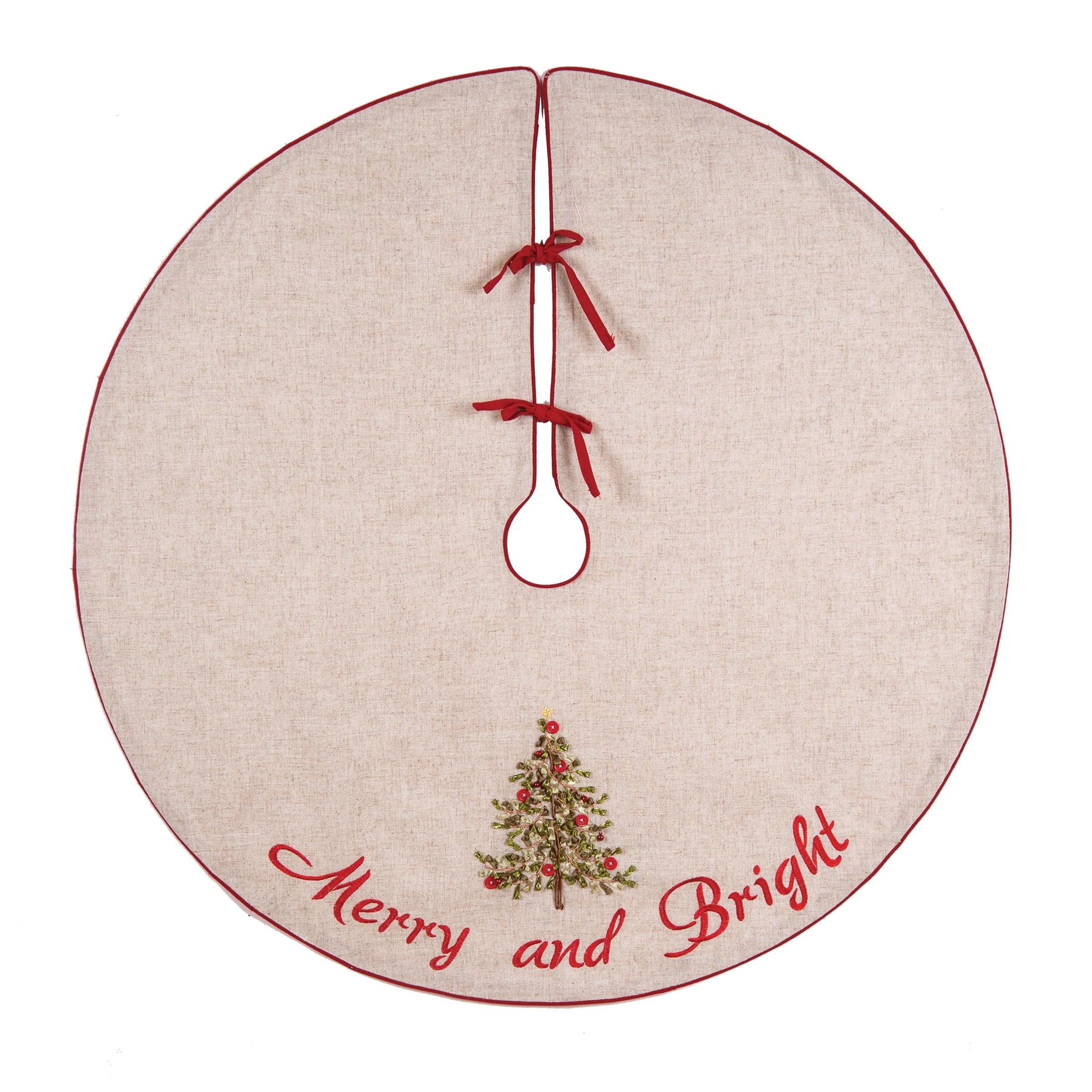 Merry And Bright Ribbon Art Tree Skirt