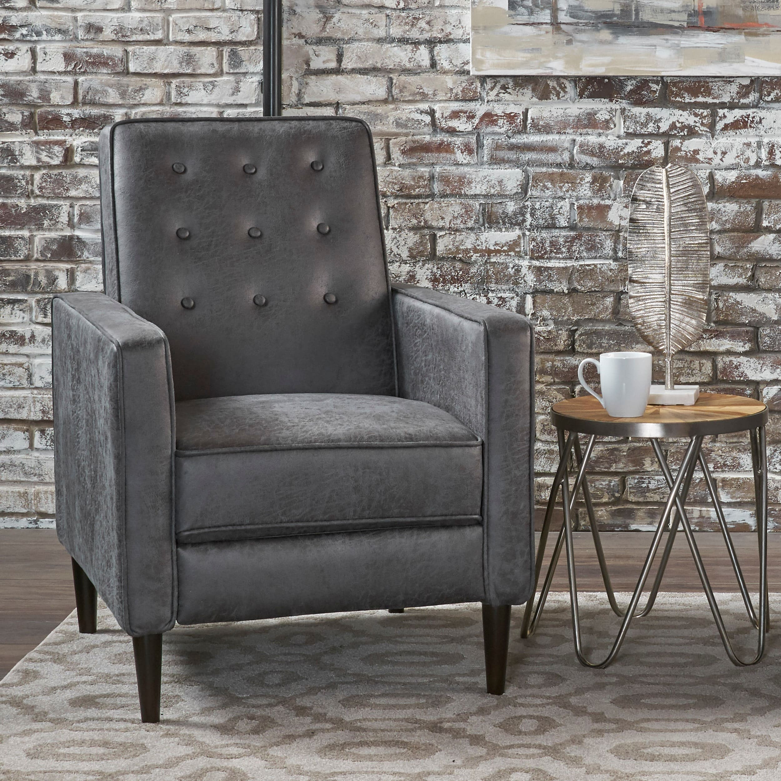 Mervynn Mid Century Modern Microfiber Recliner By Christopher Knight Home