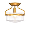 Merwin 1 Light Matte Black Semi Flush Ceiling Lamp