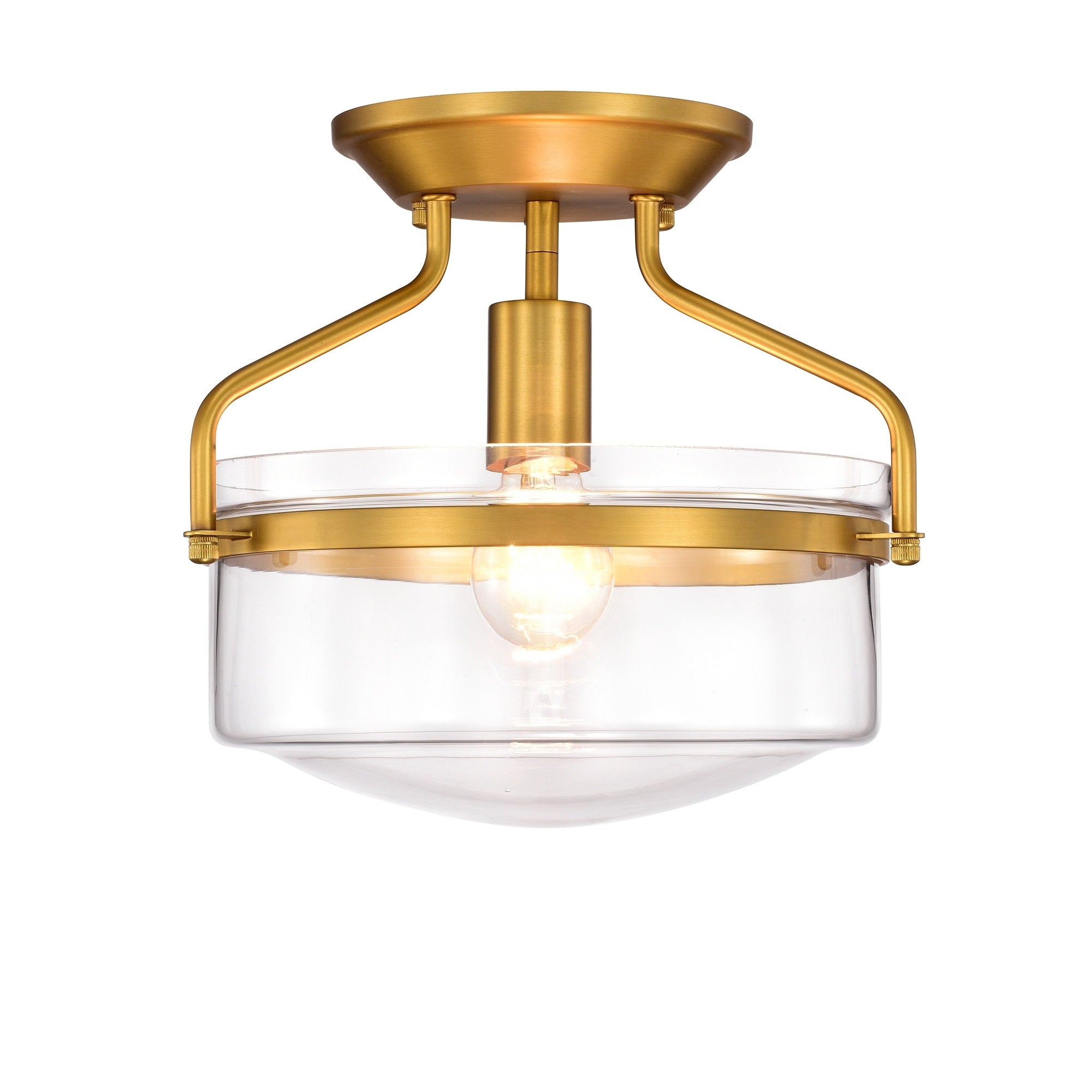 Merwin 1 Light Matte Black Semi Flush Ceiling Lamp