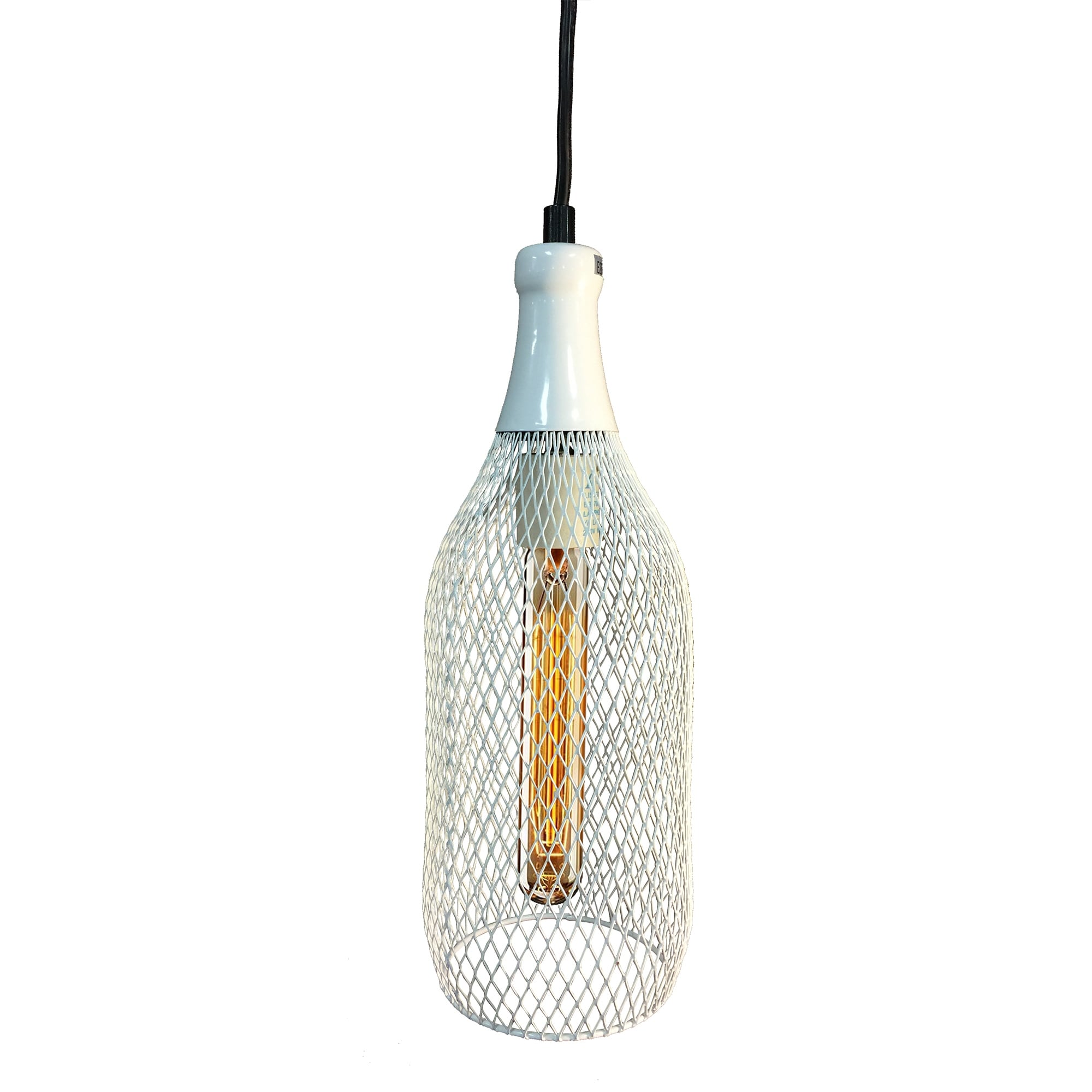 Meryl 1 Light Adjustable Height White Edison Pendant With Bulb