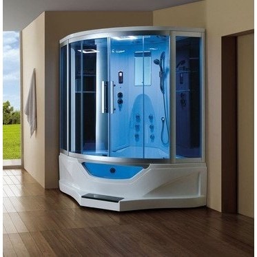 Mesa 702A Satin Finished Acrylic Brass Glass Steam Shower