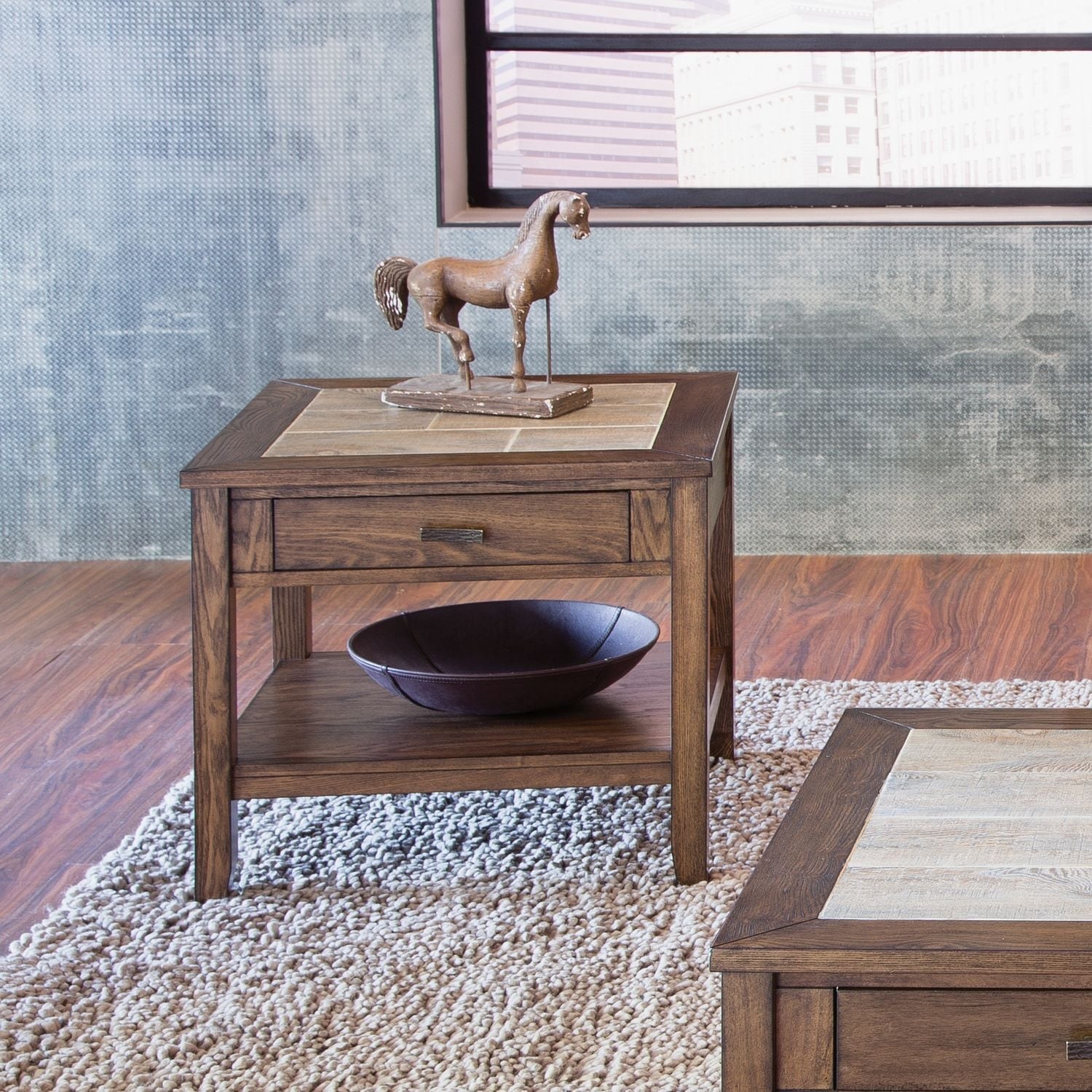 Mesa Valley Tobacco Ceramic Tile Top End Table