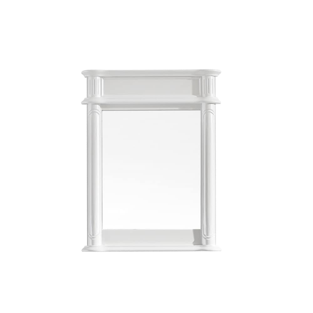 Messina 30 Rectangular Bathroom Vanity Framed Wall Mirror In White 30 Inches