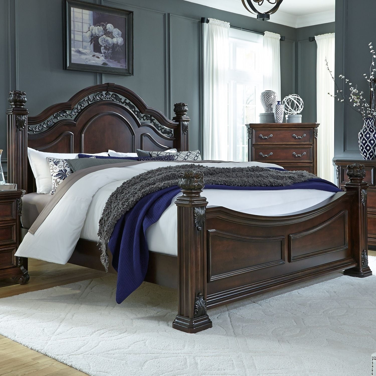 Messina Estates Cognac King California Poster Bed