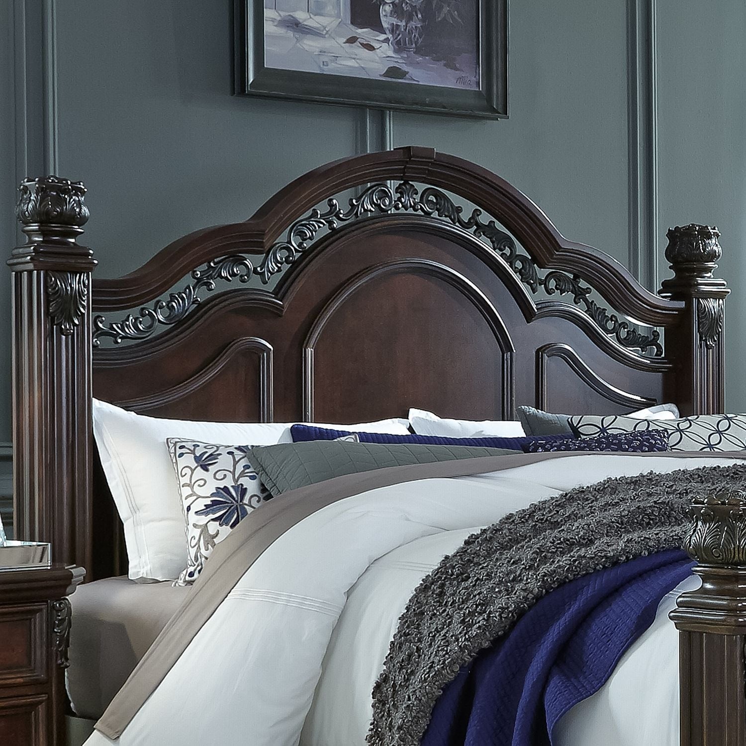 Messina Estates Cognac Queen Poster Headboard