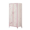 Metal Armoire With Butterfly Handle And Dandelions White And Purple