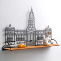 Metal Bridge Shelf For Desk Or Wall Unique Home Office Decor 23.8 H X 18 Cm 7 D